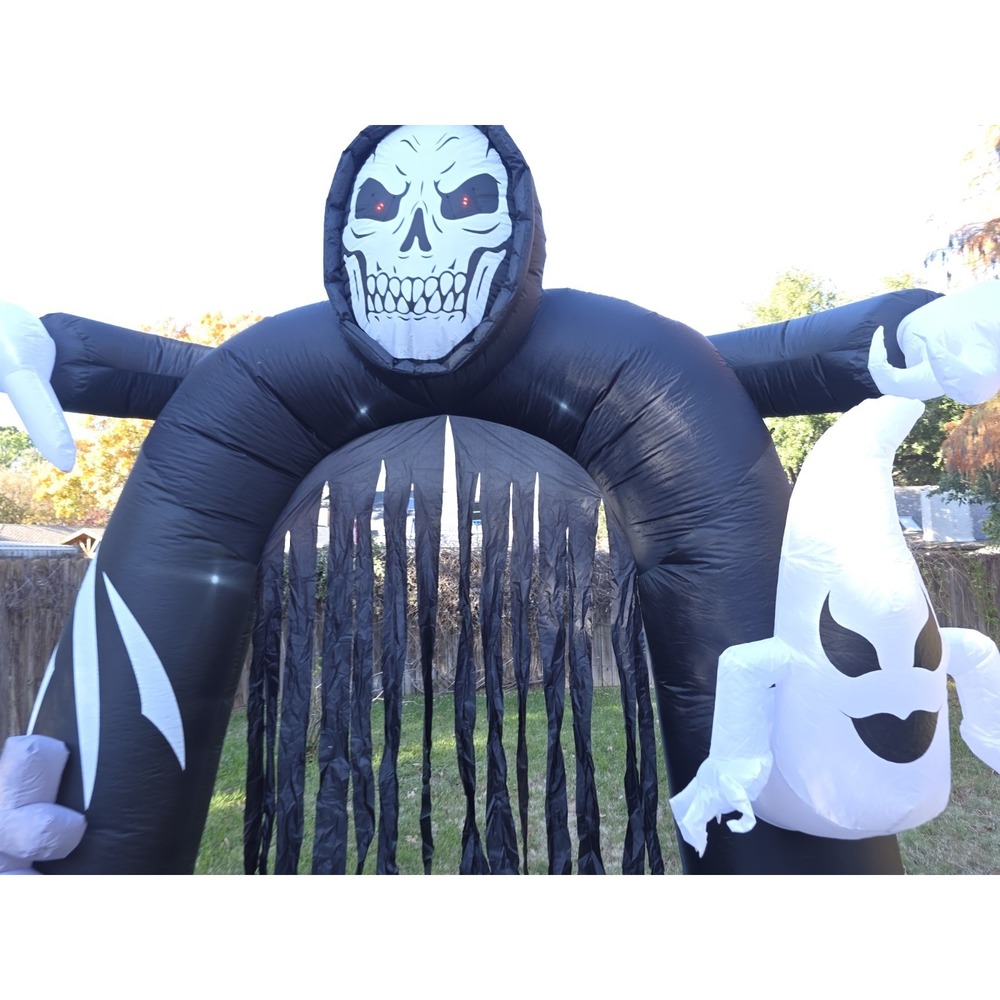 Halloween Inflatable Archway Grim Reaper Skull Ghost RIP Tombstone Yard Decor - Picture 5 of 9